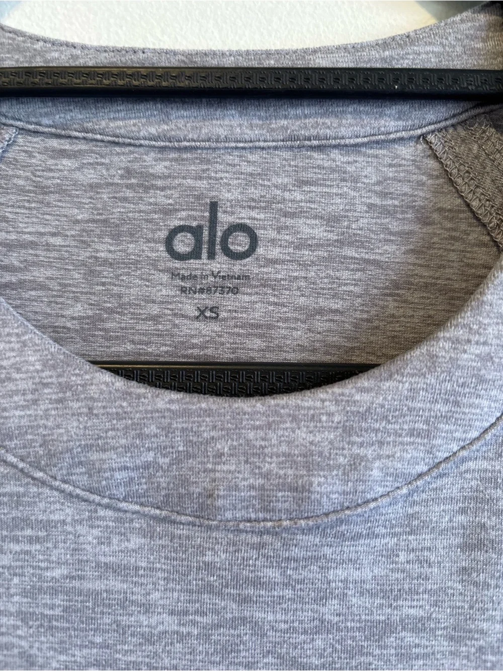ALO Yoga Gray Long Sleeve Top with Shoulder Cutouts